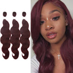 HJ Weave Beauty #99J Colored Virgin Hair Body Wave Bundle Deal