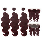 HJ Weave Beauty #99J Colored Virgin Hair Body Wave Bundle Deal