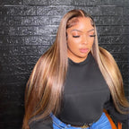 #4/27 Highlight Piano Fall Color 13x4 Straight Lace Front Human Hair Wigs