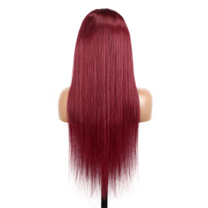 # 99J Peluca delantera de encaje de cabello de color Pelucas de encaje de cabello humano de color recto