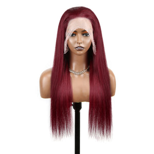 # 99J Peluca delantera de encaje de cabello de color Pelucas de encaje de cabello humano de color recto