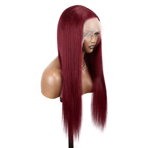#99J Colored Hair Lace Front Wig Straight Colored Human Hair Lace Wigs