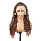 #4/27 Highlight Piano Fall Color 13x4 Deep Wave Lace Front Human Hair Wigs