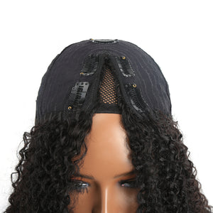 V Part Wig Brazilian Curly Deep Wave 20inch No Glue Upgrade 250% densi –  HJweavebeautyhair