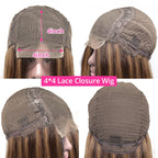 4/27 Piano Fall Color Body Wave 4×4 Closure Hair Lace Wig Brazilian Human Hair Wigs