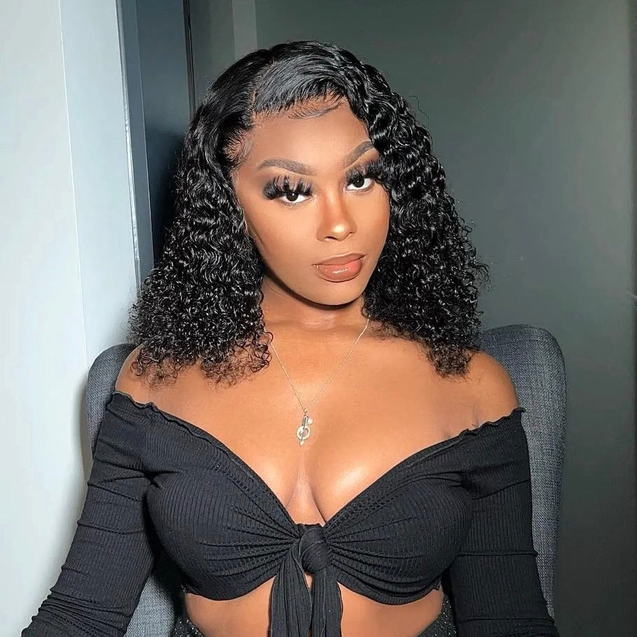 Pelucas rizadas de onda profunda 13x4 Lace Front Bob