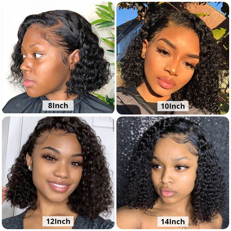 Pelucas rizadas de onda profunda 13x4 Lace Front Bob