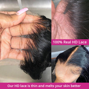 5x5 HD Lace Closure Curly Deep Wave Wig Virgin Hair 180% Density