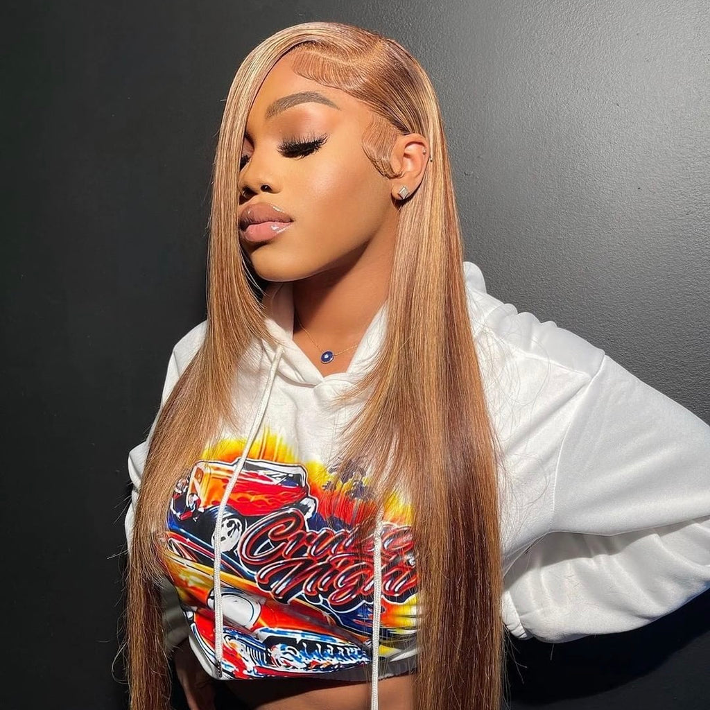 #4/27 Highlight Piano Fall Color 13x4 Straight Lace Front Human Hair Wigs