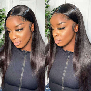hj weave beauty human hair wig 13 x6 t part lace wig -side looking of the lace-natural hairline