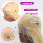 13x4 Transparent Lace Front Wig Body wave 613 Blonde Color Wig