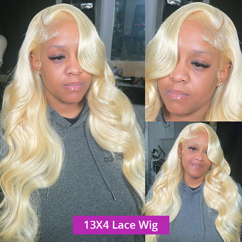 13x4 Transparent Lace Front Wig Body wave 613 Blonde Color Wig