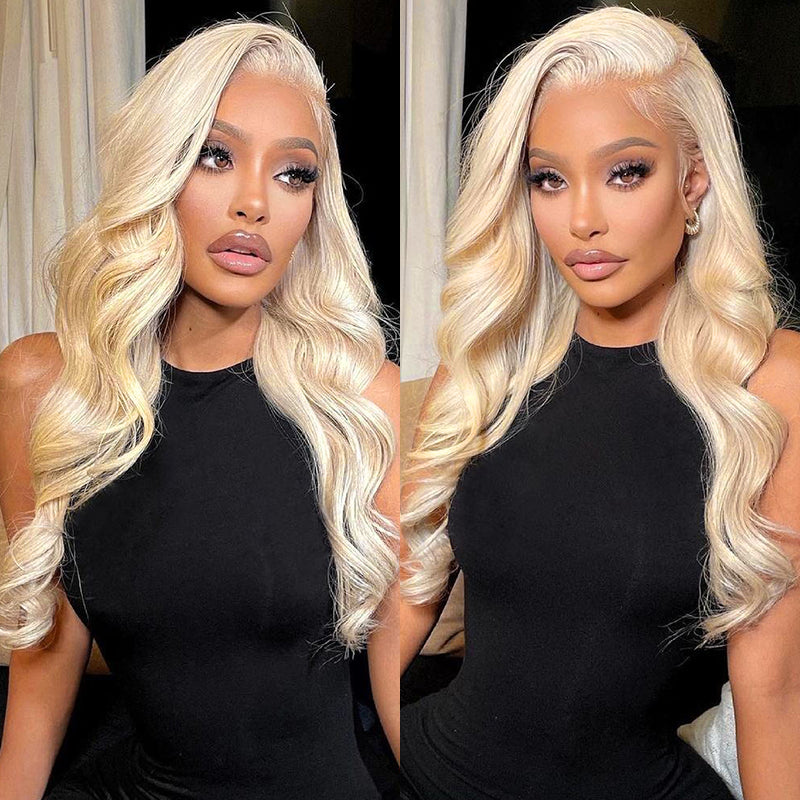 13x4 Transparent Lace Front Wig Body wave 613 Blonde Color Wig
