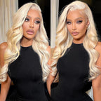 13x4 Transparent Lace Front Wig Body wave 613 Blonde Color Wig
