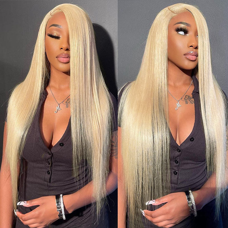 Straight 613 wig for elegant hairstyle.