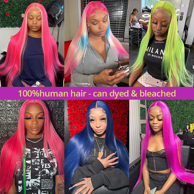 4x4 Transparent Lace Closure Wig Straight 613 Blonde Color Wig