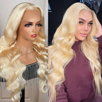 5X5 Transparent Lace Closure Wig Body Wave 613 Blonde Color Wig