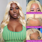 5X5 Transparent Lace Closure Wig Body Wave 613 Blonde Color Wig