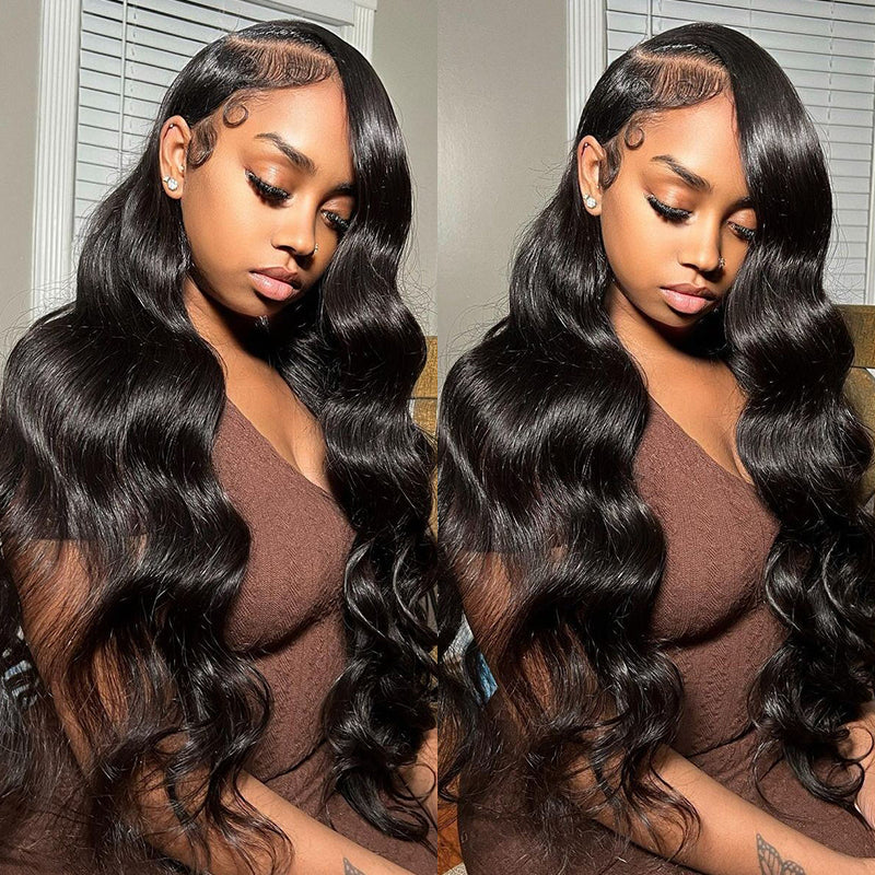 Body Wave 360 Lace Frontal Wig Natural Color Pre-Plucked With Baby Hair