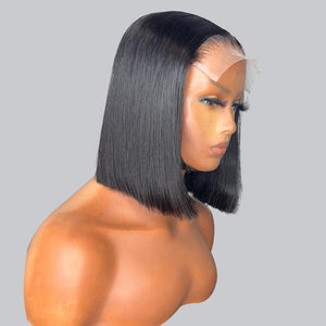 6x6 Real HD Lace Closure Wig Bob straight Virgin Human Hair