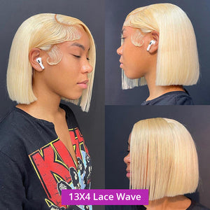 613 Blonde color 13x4 Lace Bob Wigs 180% Density Straight wig
