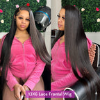 Straight 360 Lace Frontal Wig Natural Color Pre-Plucked With Baby Hair