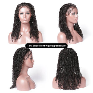 13x6 Lace Wig Kinky Curly Virgin Hair Glueless Pre-plucked Hairline