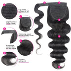 HJ Weave Beauty Virgin Hair Body Wave Wrap Around Ponytail 100 gramos (1 paquete)