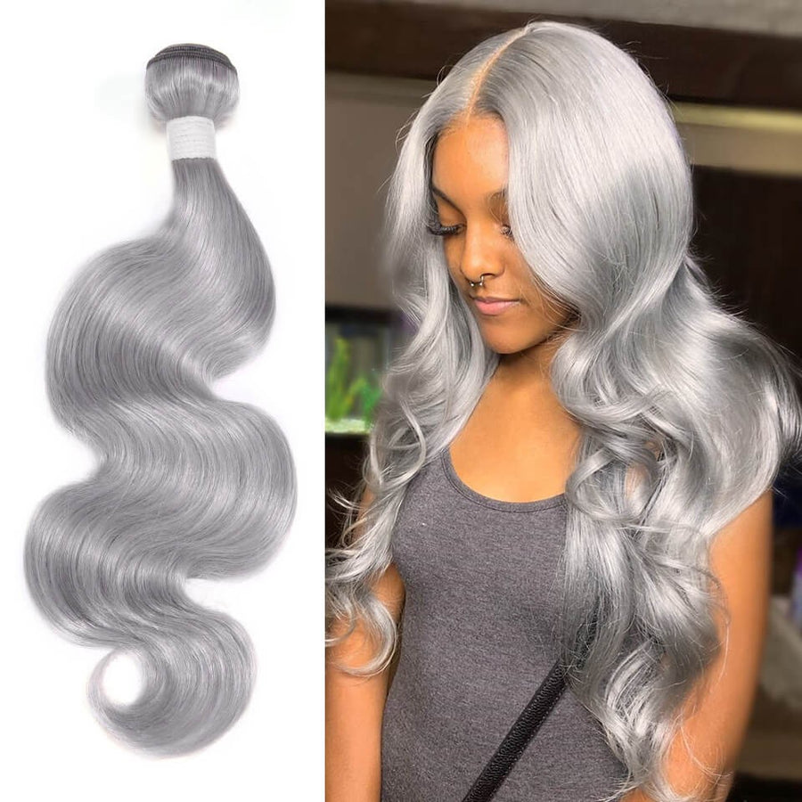 HJ Weave Beauty Gray Colored Virgin Hair Body Wave Bundle Deal